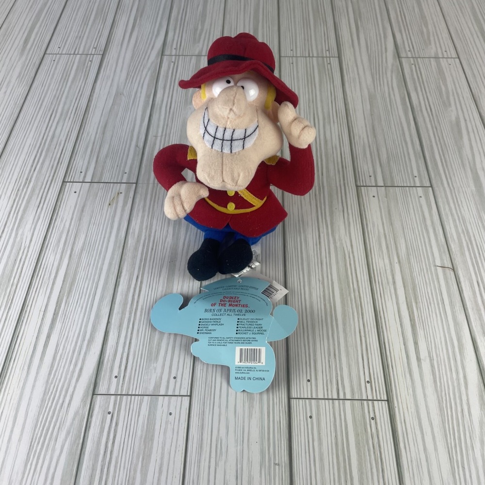 Rocky Bullwinkle & Friends Dudley Do‎ Right Plush 8" Stuffins CVS Exclusive 2000